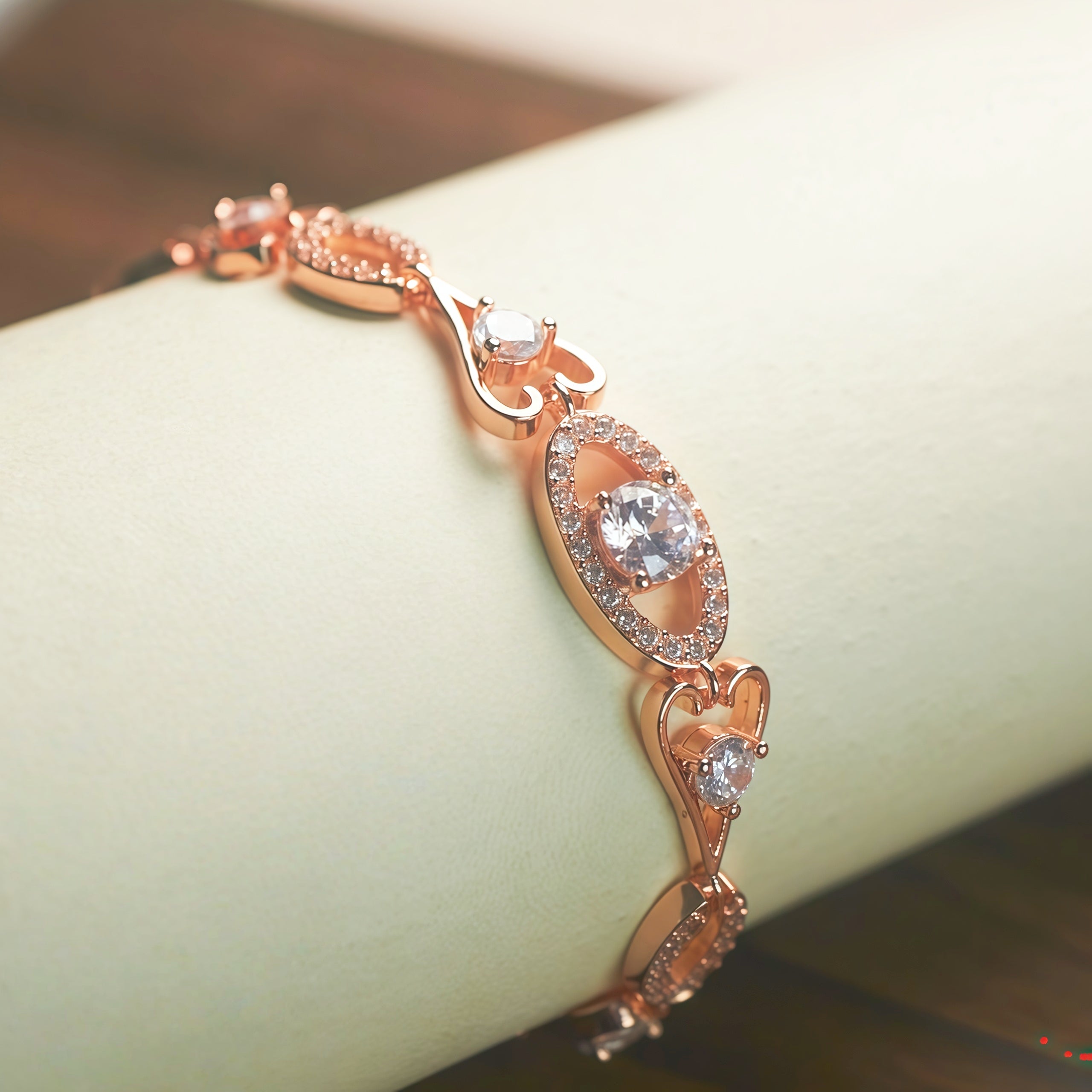 Heart & Halo Rose Gold Butterfly Bracelet