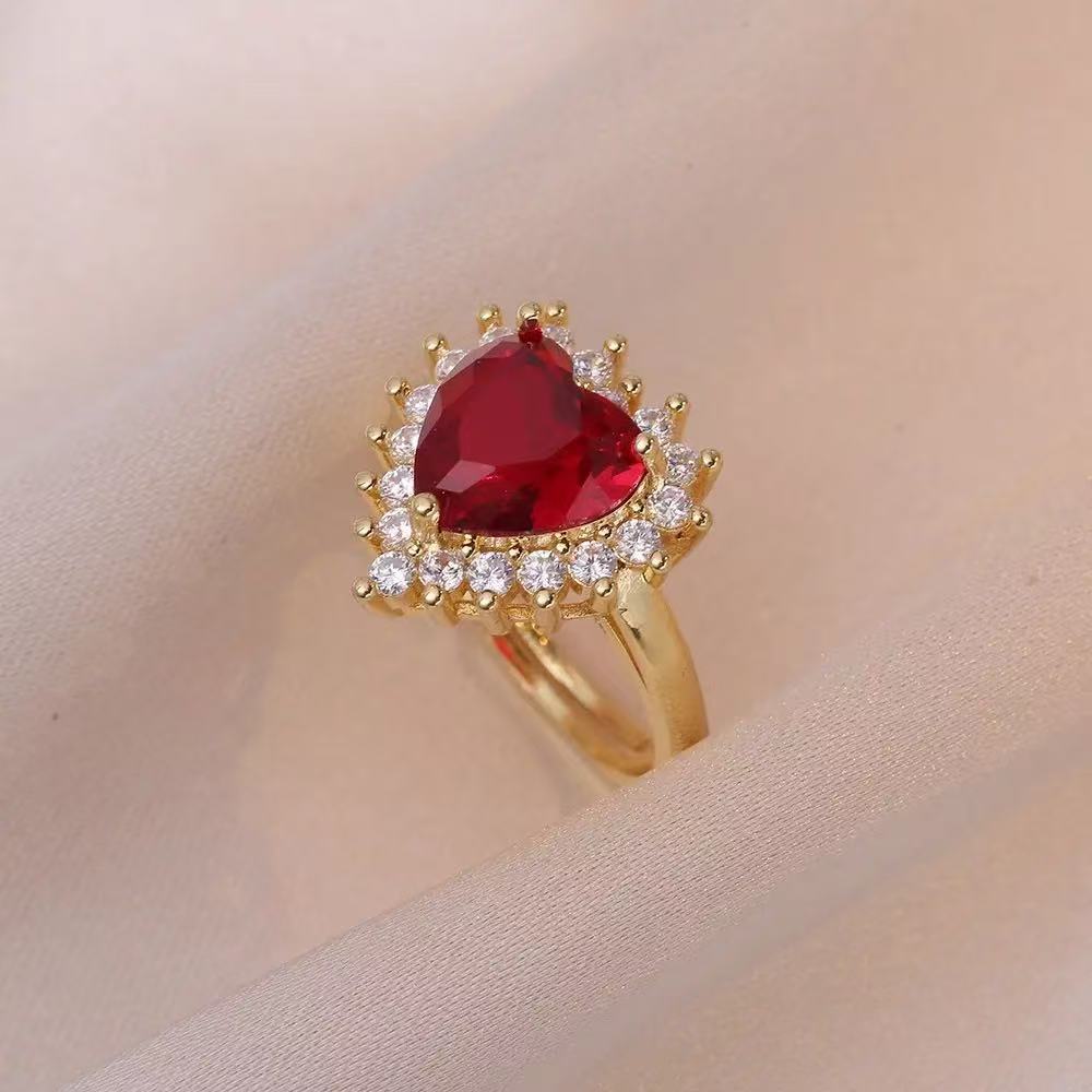 Ruby Heart Pavé Pendant Necklace