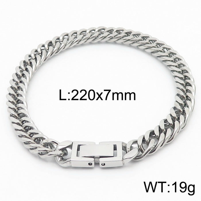 Titanium Cuban Link Chain Bracelet