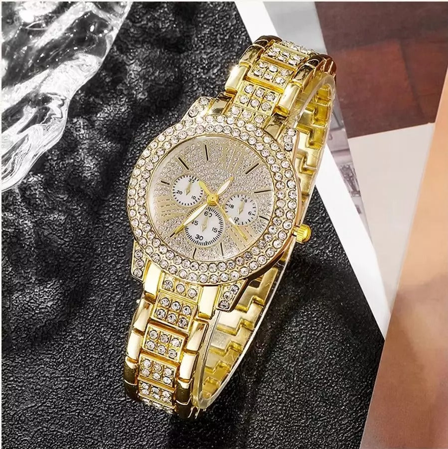 Diamond Pavé Watch & Bracelet Set