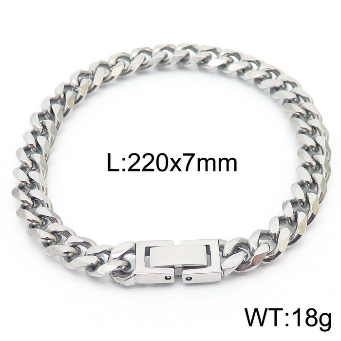 Titanium Cuban Link Chain Bracelet