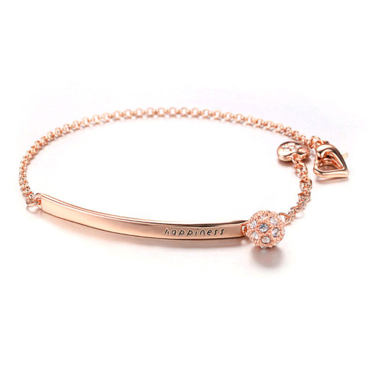 Monogram Rose Gold Letter Chain Bracelet