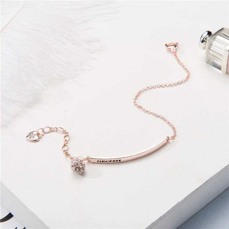 Monogram Rose Gold Letter Chain Bracelet