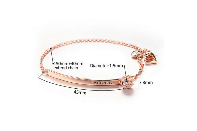 Monogram Rose Gold Letter Chain Bracelet
