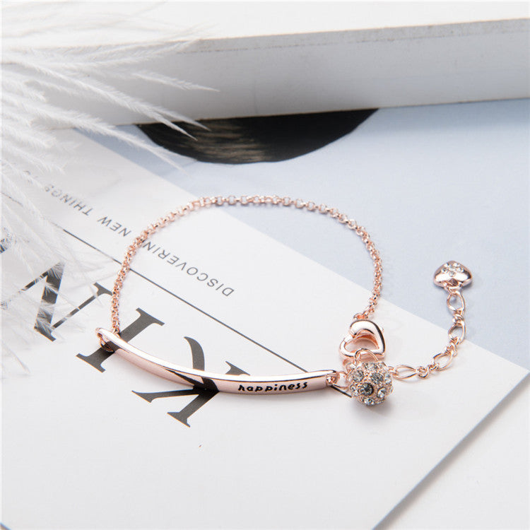 Monogram Rose Gold Letter Chain Bracelet