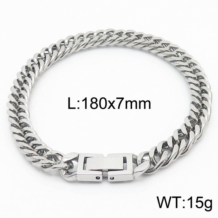Titanium Cuban Link Chain Bracelet