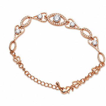 Heart & Halo Rose Gold Butterfly Bracelet
