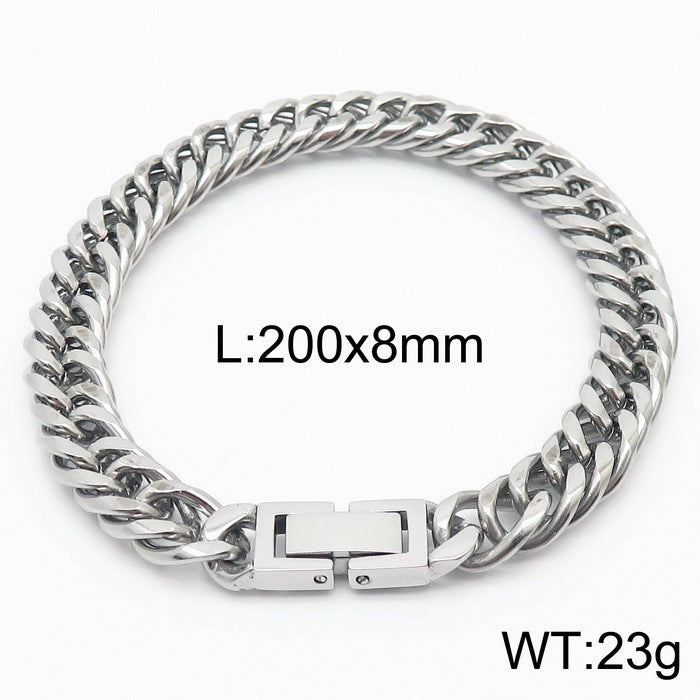 Titanium Cuban Link Chain Bracelet