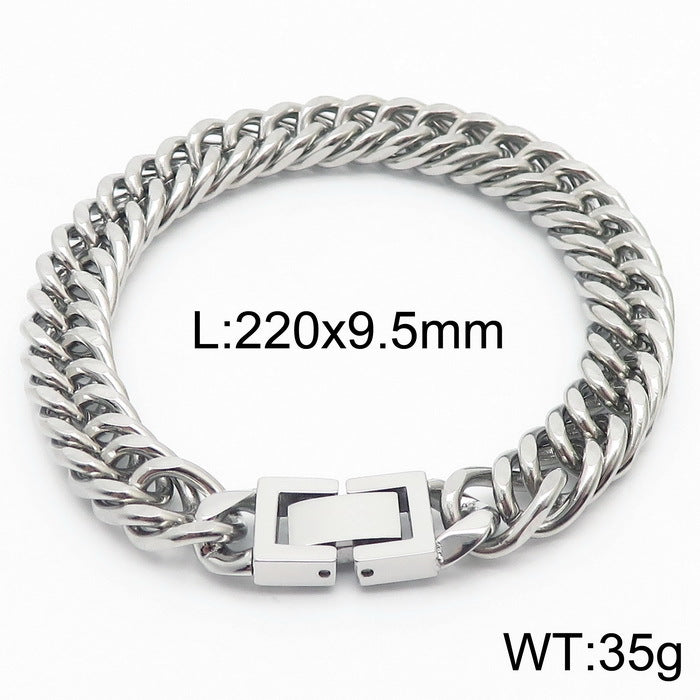 Titanium Cuban Link Chain Bracelet