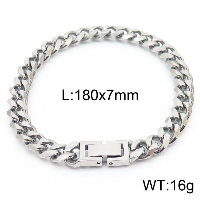 Titanium Cuban Link Chain Bracelet