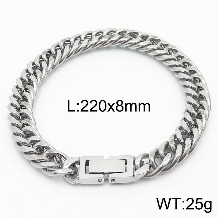 Titanium Cuban Link Chain Bracelet