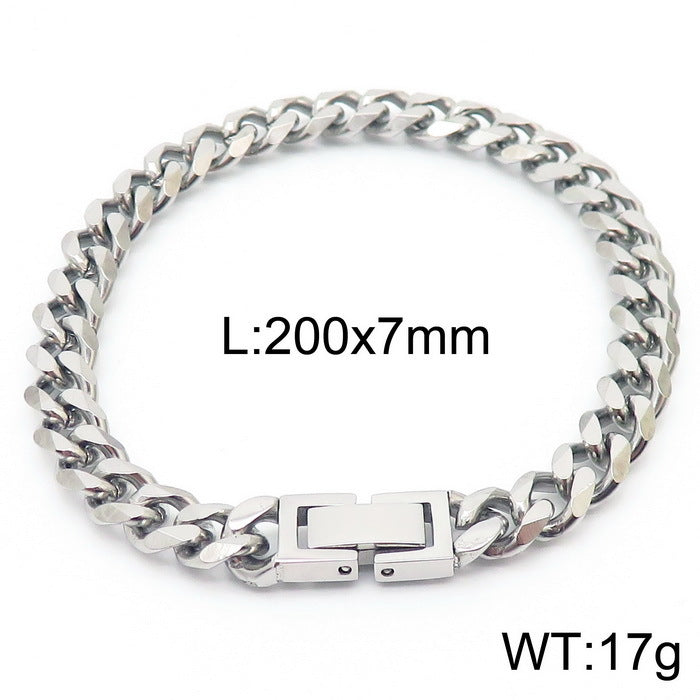 Titanium Cuban Link Chain Bracelet
