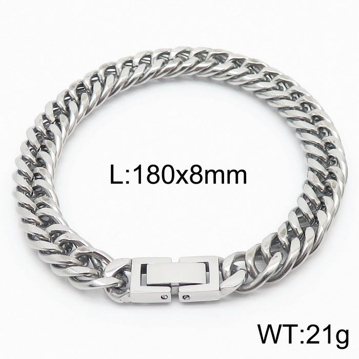 Titanium Cuban Link Chain Bracelet