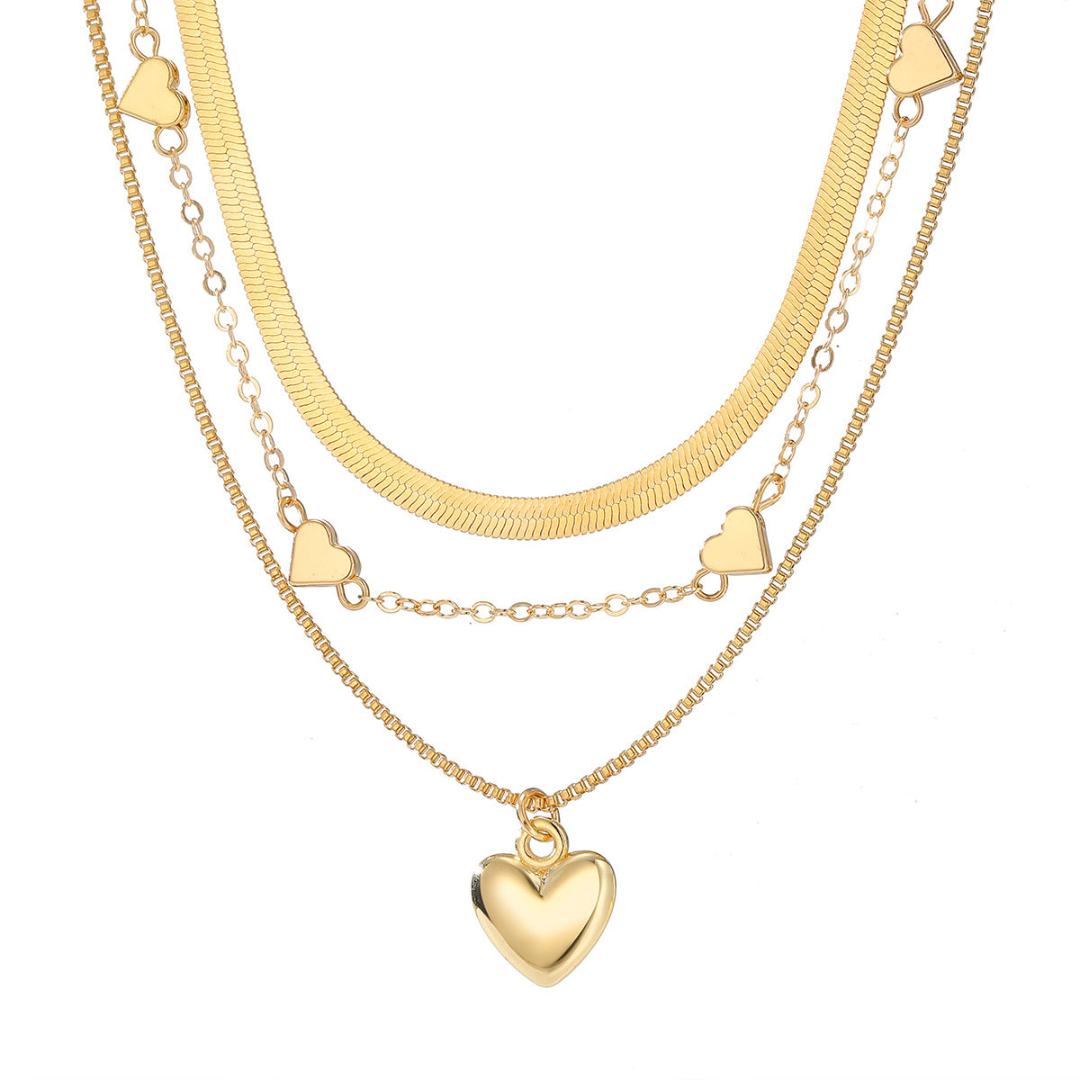 Geometric Heart Multi-Layer Necklace