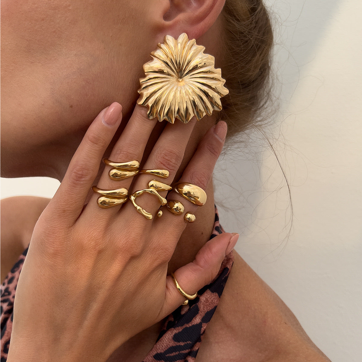 Liquid Lava Drop Ring & Earring Set
