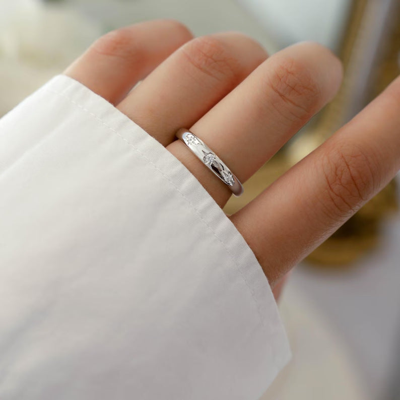 Gold Star Birthstone Ring
