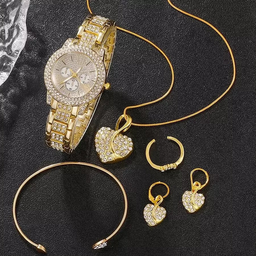 Diamond Pavé Watch & Bracelet Set