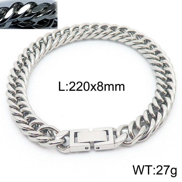 Titanium Cuban Link Chain Bracelet