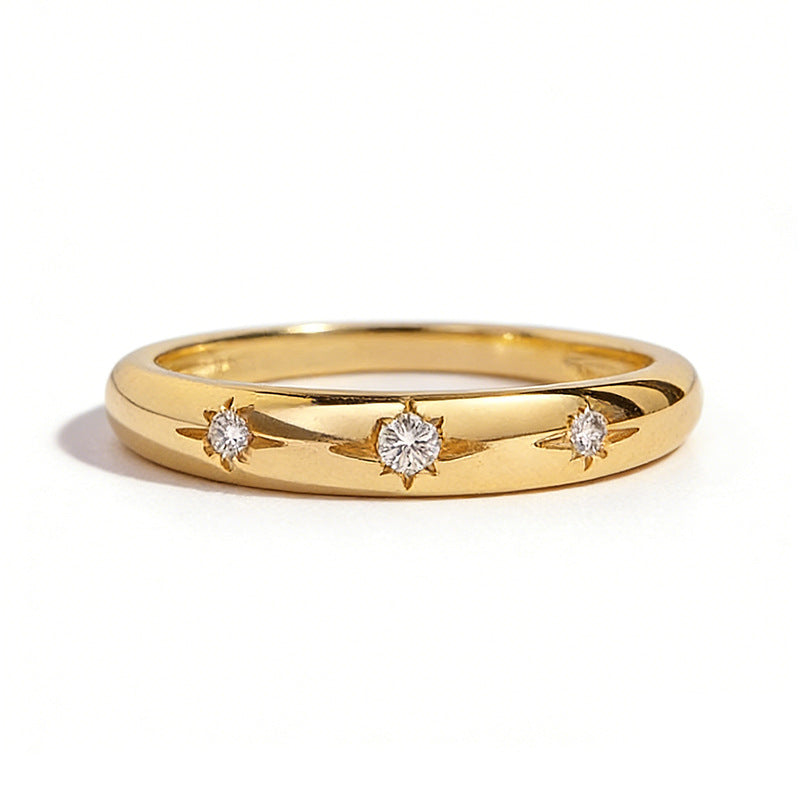 Gold Star Birthstone Ring