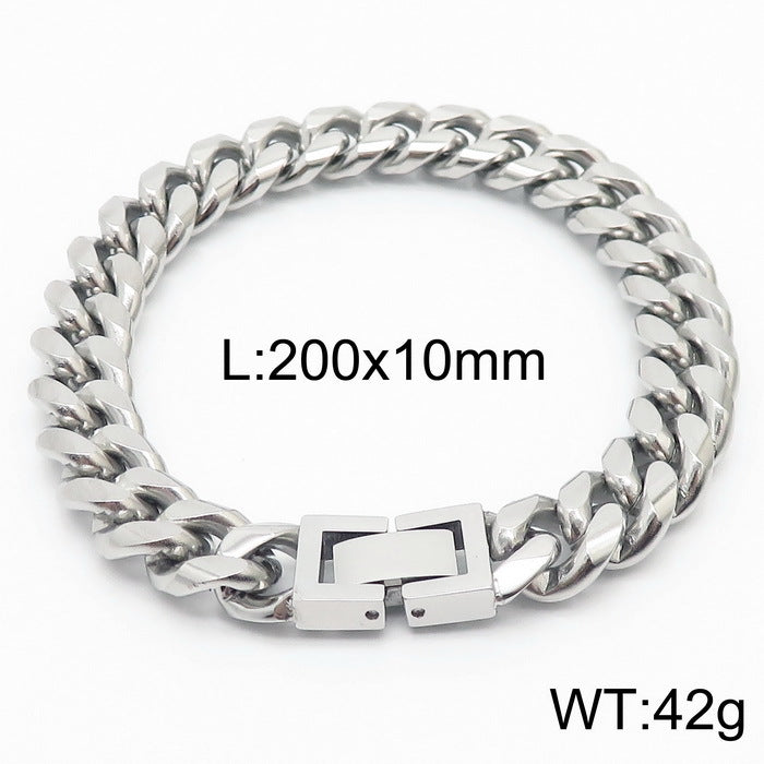 Titanium Cuban Link Chain Bracelet