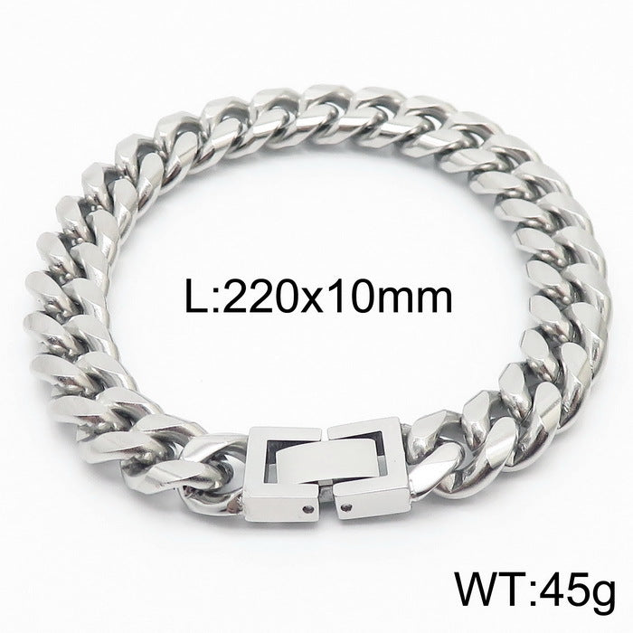 Titanium Cuban Link Chain Bracelet