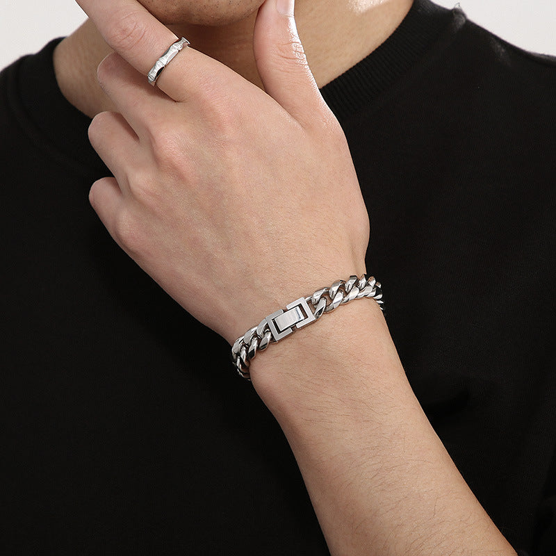 Titanium Cuban Link Chain Bracelet