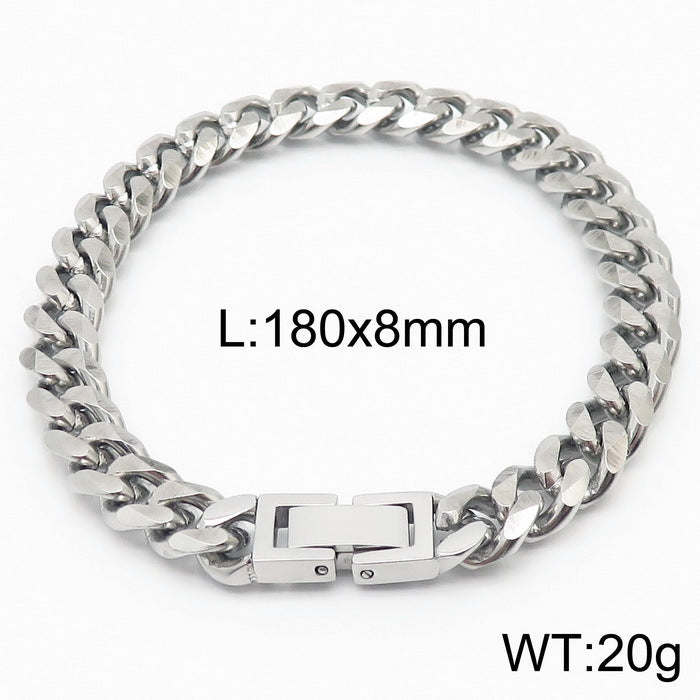 Titanium Cuban Link Chain Bracelet