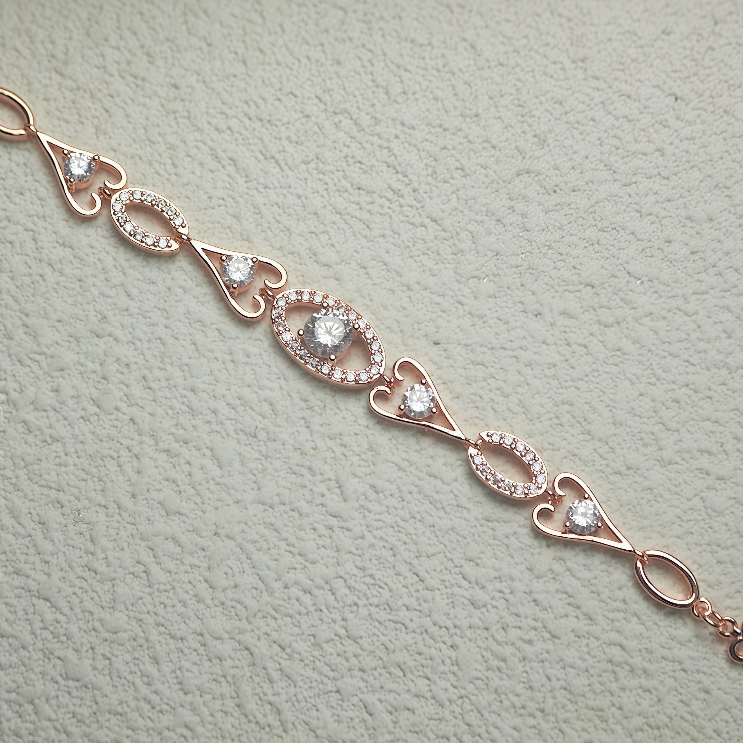 Heart & Halo Rose Gold Butterfly Bracelet