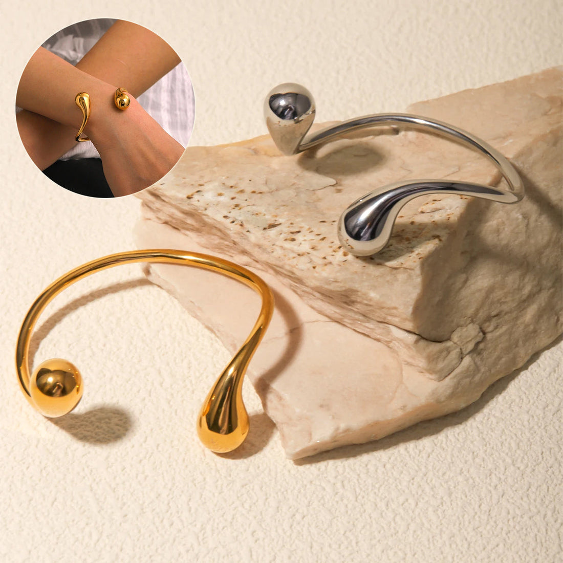Auryn Flow gold-tone sculptural open cuff bracelet