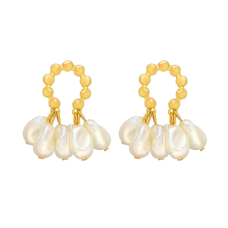 Muse — Pearl-Effect Cluster Drop Earrings