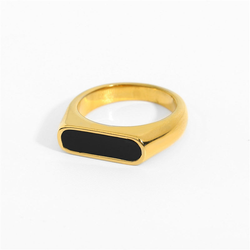Noir — Black Inlay Signet Ring