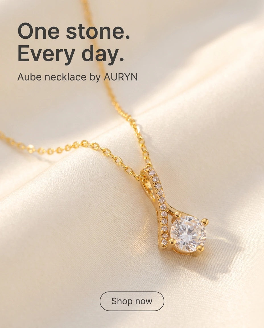 Aube — Gold-Tone Solitaire Pendant Necklace