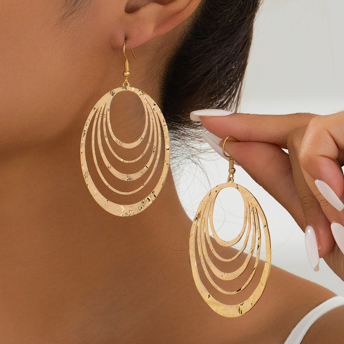 Orbit — Triple Oval Statement Earrings