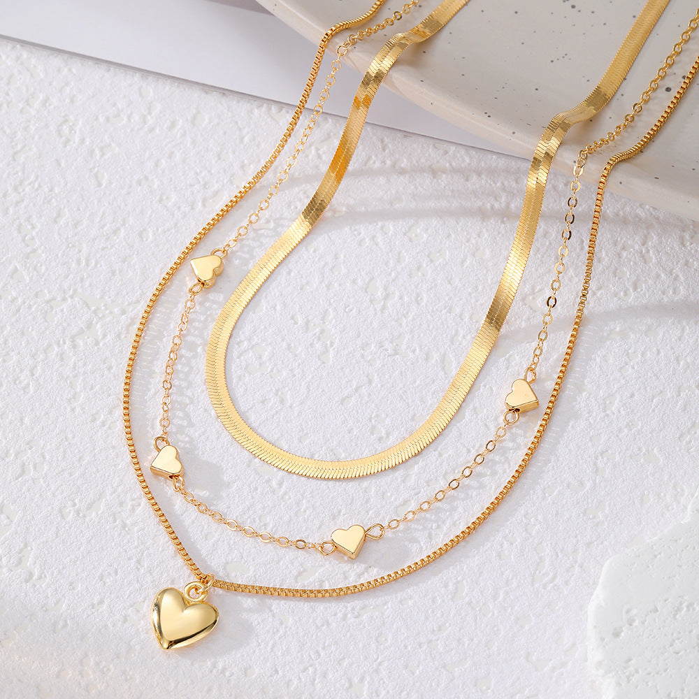 Geometric Heart Multi-Layer Necklace