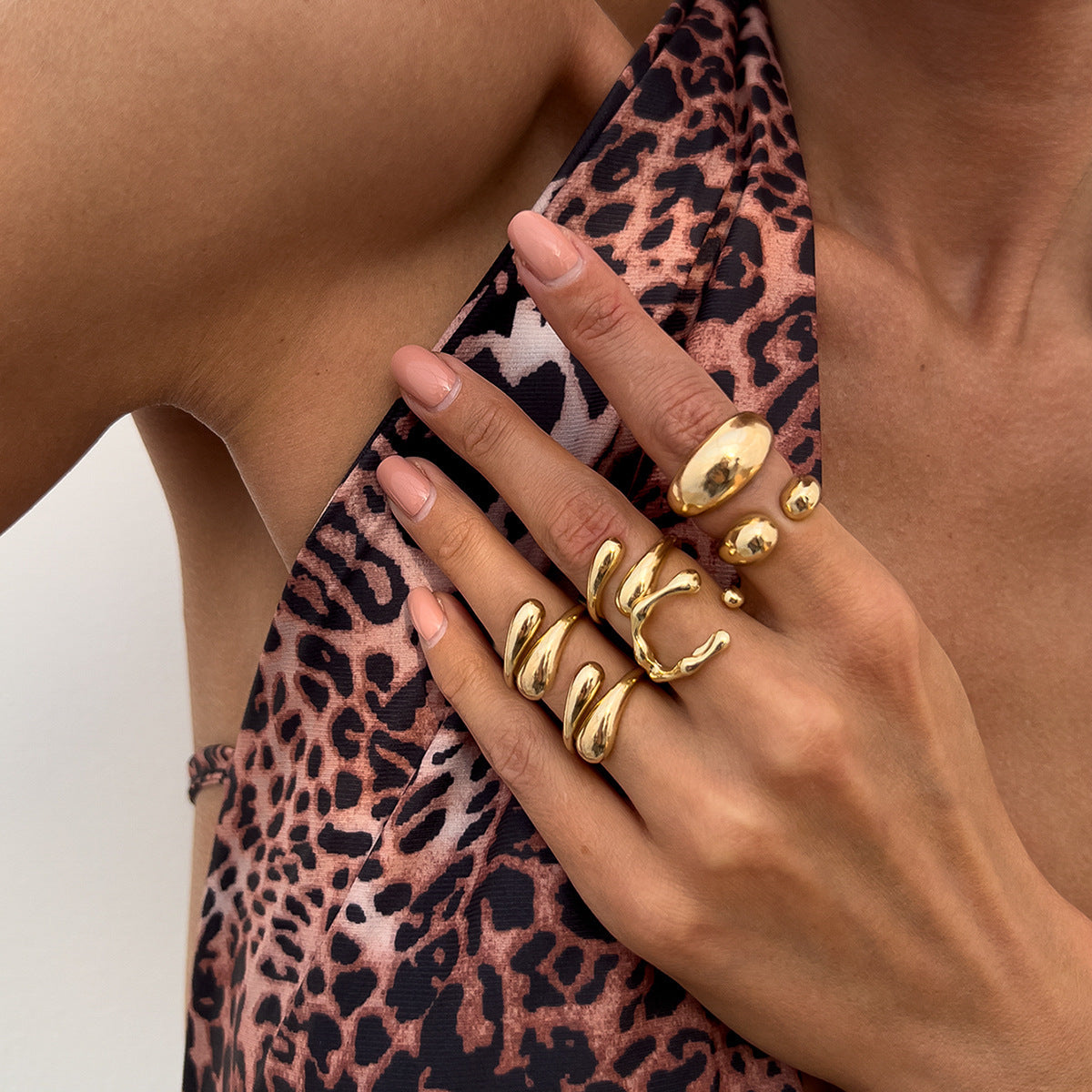 Liquid Lava Drop Ring & Earring Set