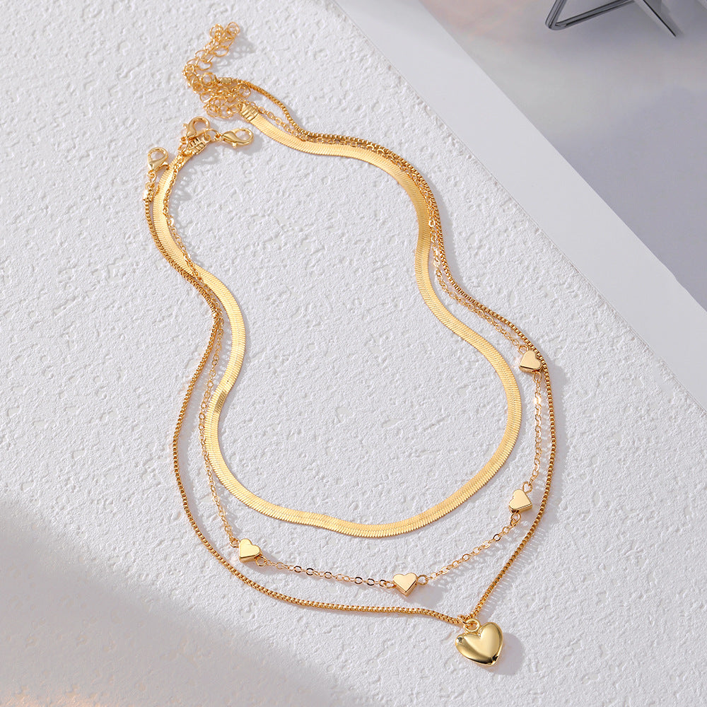 Geometric Heart Multi-Layer Necklace