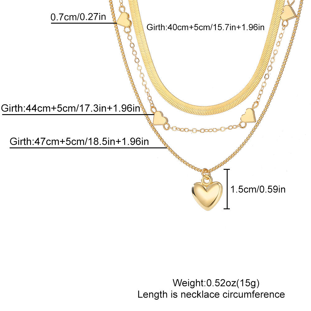 Geometric Heart Multi-Layer Necklace