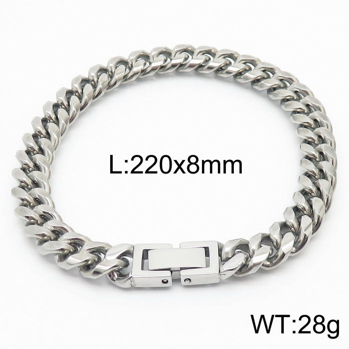 Titanium Cuban Link Chain Bracelet